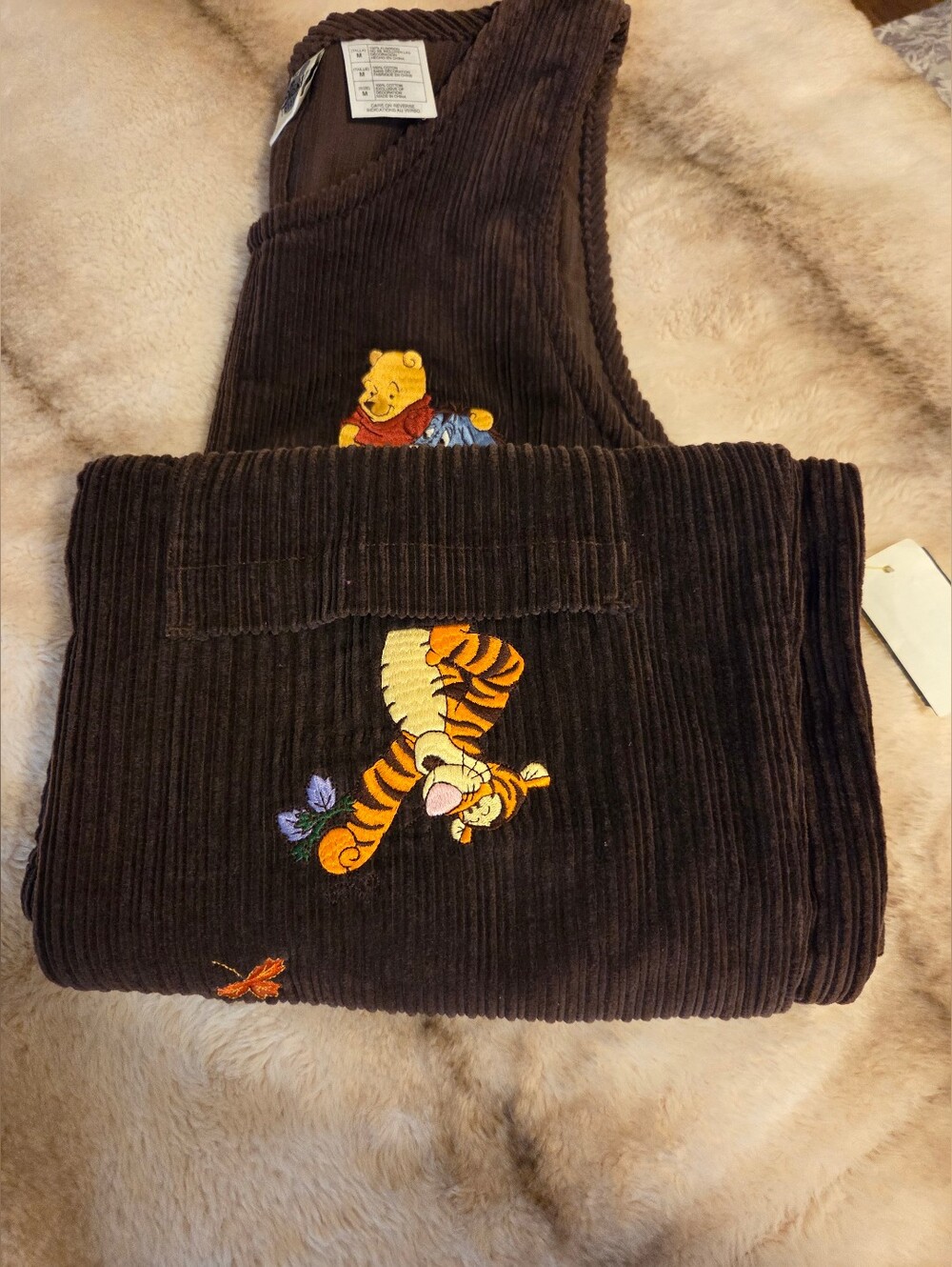 Disney Brown Corduroy Winnie the Pooh Mini Pinafore Dress - Picture 8 of 11